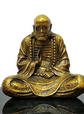 纯铜禅意风达摩菩提老祖镇宅佛像