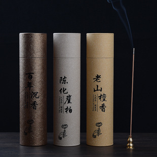 原味老山檀香陈化崖柏百年沉香200克桶装线香室内居家礼佛香21cm