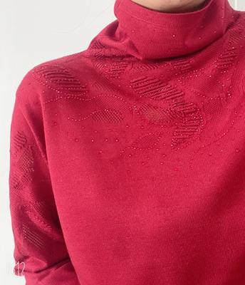 热销爆款 四季舞台超细天丝羊毛 国风性感镂空高领堆堆领打底衫23