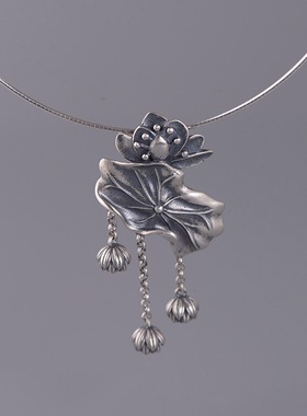 女古银铺s925银复古女款流苏吊坠