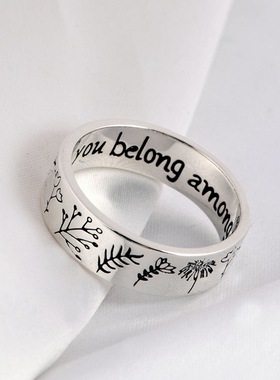 平面小众设计女款闭口田园风戒指