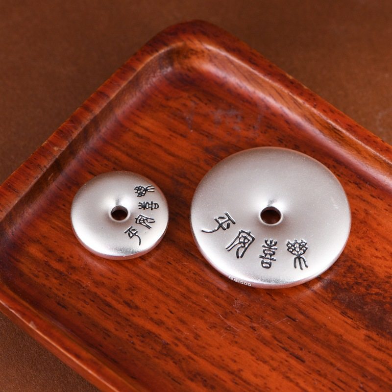 足银平安扣吊坠中式民族风双面实心喜乐吉言小众设计时尚情侣项坠