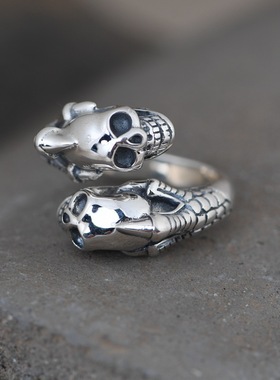 古银铺复古风可调节指环泰银男款