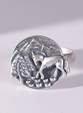 小众设计精致女款开口生肖马戒指