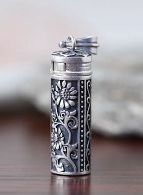 古银铺S925银复古嘎乌盒吊坠女款