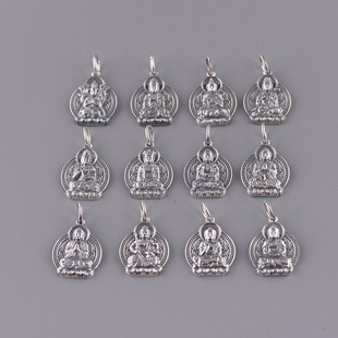 足银999复古工艺女款银吊坠浮雕古风银饰十二生肖DIY手工编绳挂件