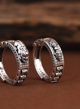 小众设计男款开口可调节貔貅戒指