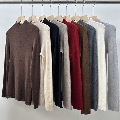 福利！100%山羊绒精纺一线成衣小半高领打底衫 9色
