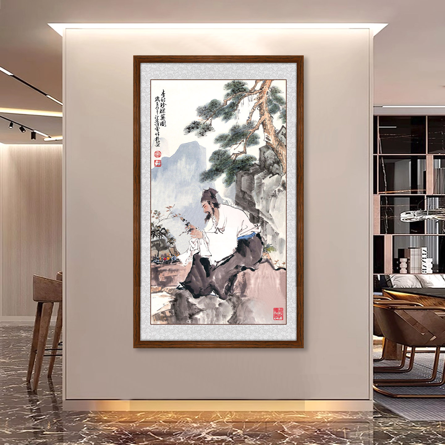 李时珍画像挂画李时珍采药图字画