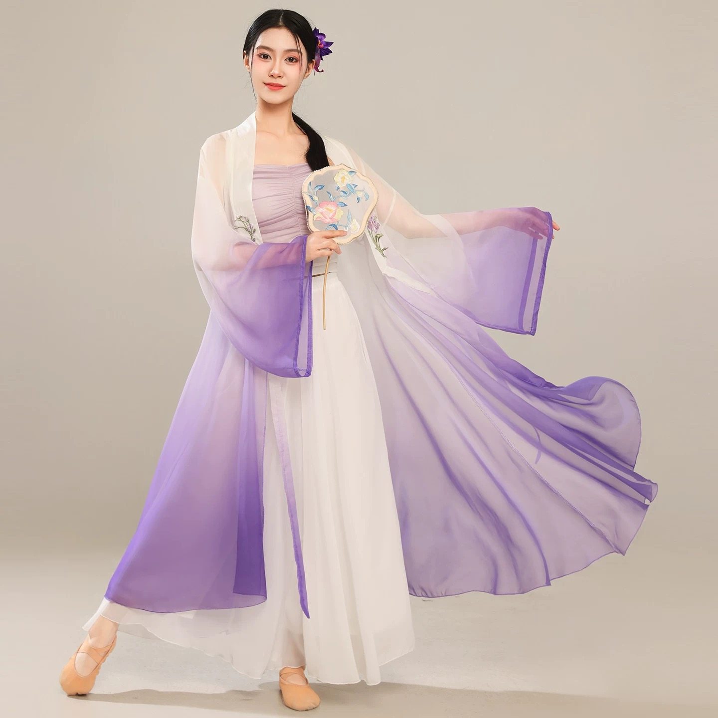 古典舞演出服超仙大摆纱衣中国风舞蹈服飘逸大摆裙练功服表演服装