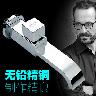 卢迪卫浴 全铜入墙加长拖把池水龙头拖布龙头单冷小水嘴D073