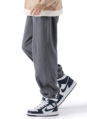 春秋季潮牌百搭运动裤男生宽松针织小脚卫裤束脚裤休闲裤阔腿长裤