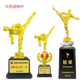 跆拳道奖杯定制小金人订制武术比赛冠军免费做字厂家发货多省 包邮