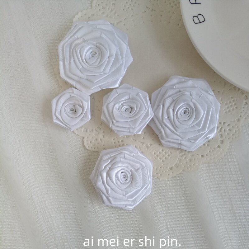 手作缎带玫瑰花配件婚纱服饰材料