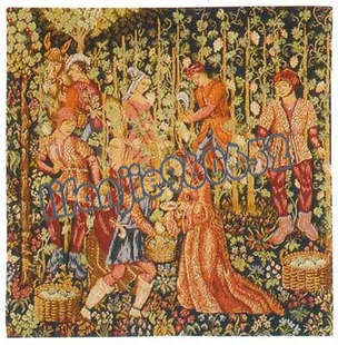 挂毯壁毯家居艺术 美国代购 法国中世纪酿酒装 饰画 精致刺绣客厅
