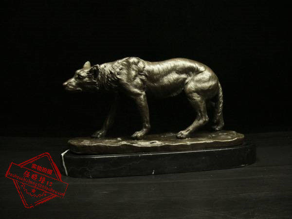 barye狼经典复古作摆件雕刻装饰客厅