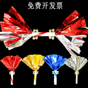 幼儿园轻器械操儿童早操道具啦啦队花球广场舞蹈花棍手拿花棒铃铛