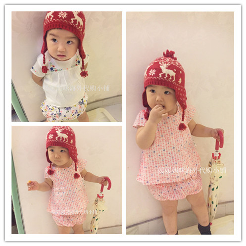 美国OSHKOSH女童宝宝夏季连衣裙套装凉爽棉印花韩系棉纱碎花薄款