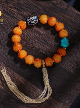 藏式老料牦牛骨手串民族风饰品