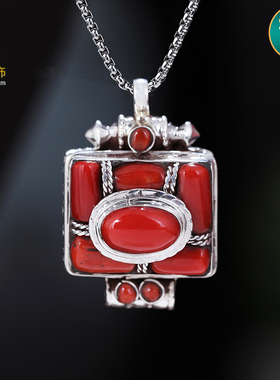 嘎乌盒可打开手串挂饰s925银