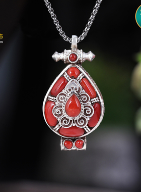 尼泊尔手串挂饰s925银可打开吊坠