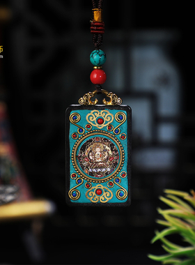 藏式民族风佛牌步梵木质男女款