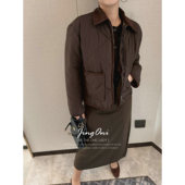 JINGONI菱格拼接薄款 棉衣外套女夹克秋冬新款 韩系气质棉服简约潮