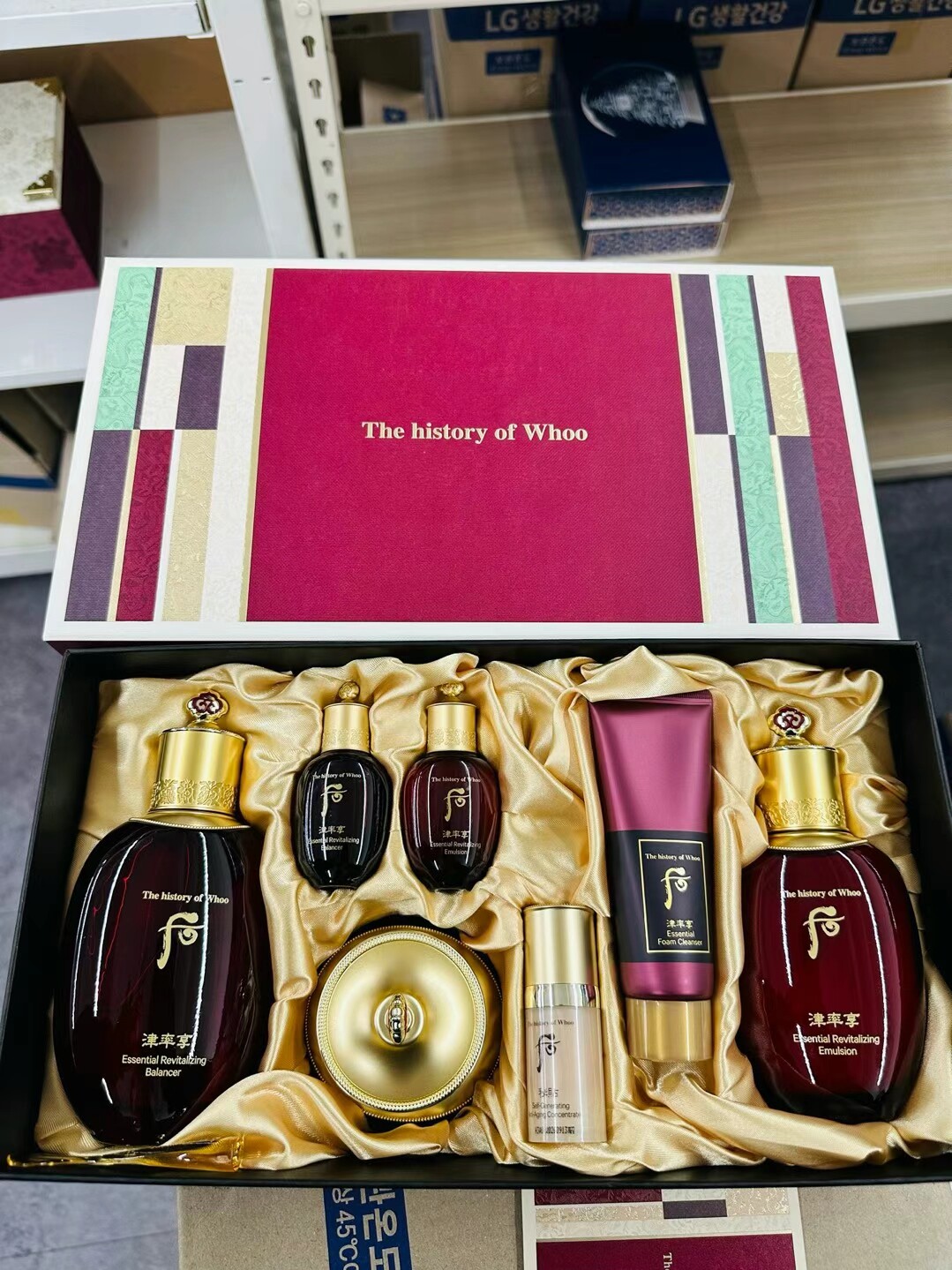 正品韩国whoo后津率享水乳霜紧致抗皱抗衰老提亮肤色三件套套盒