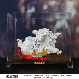 足银聚纳百财工艺品 饰品开业送礼商务礼品 纯银白菜摆件 家居装