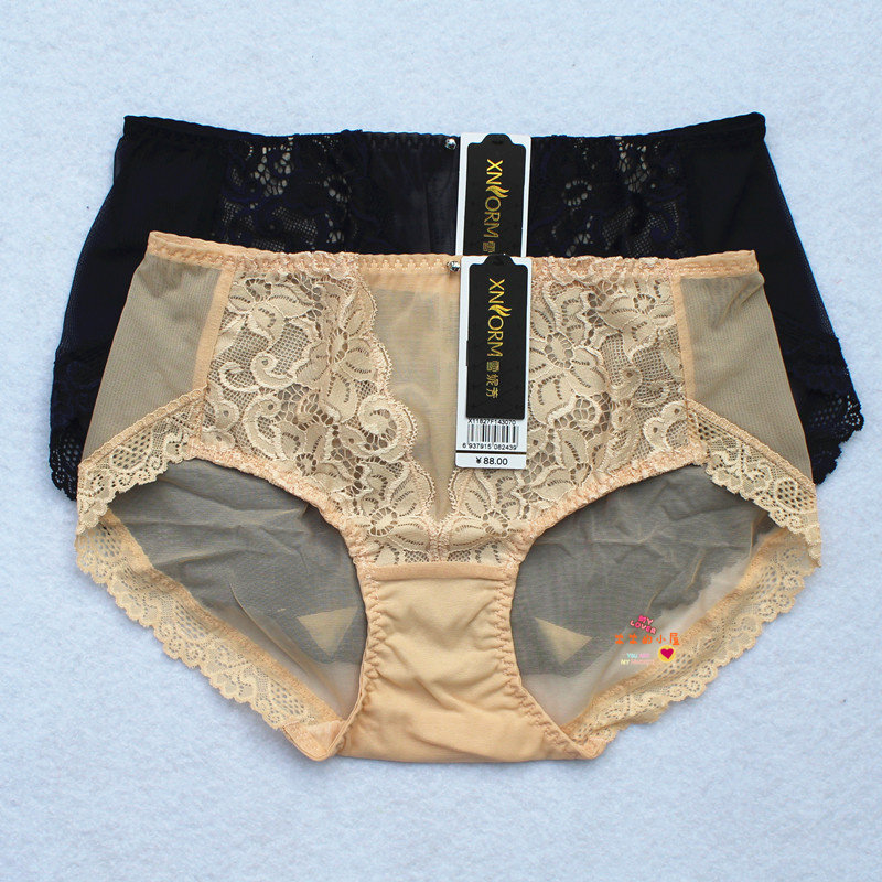 文胸网纱中腰平角裤