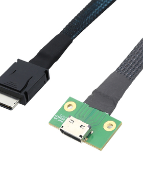 PCIE Oculink SFF 8611 4I 42P转SFF-8612 4I母服务器高速转换线