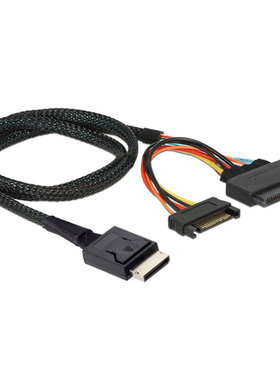 PCIE Oculink SFF 8611 4I转U.2 SAS SFF 8639+15P SATA服务器线