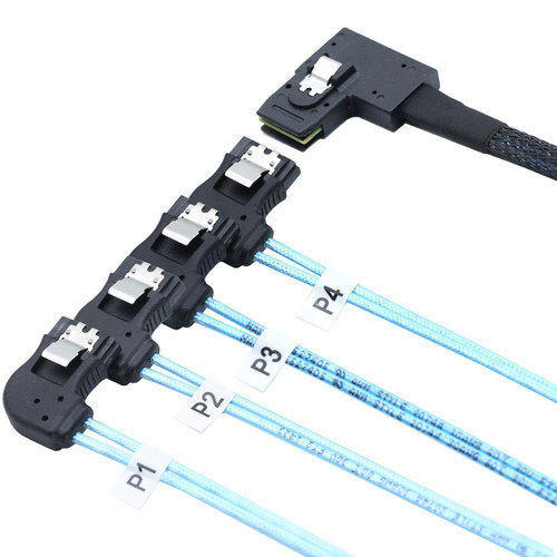 MiniSAS左弯转4SATA7P线
