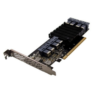 PCIE 3.0 X16 PEX8749 U.2 SFF-8649适配固态NVMe SSD硬盘转接卡