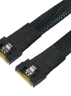 SlimSAS SFF-8654 8i 8X 4.0全包防斜插插服务器高速连接线 1米