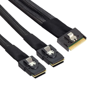 Slimsas SAS SFF8654 8i 转 2个Minisas SFF8087 高速线 0.8米1米