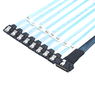 PCIE SlimSAS LP Low profile SFF-8654 8I 74P转8个SATA连接线