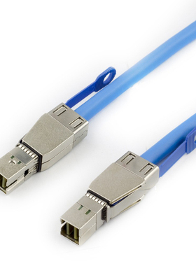 MiniSAS HD SFF-8644转SAS HD SFF-8644军工蓝服务器叠加连接线