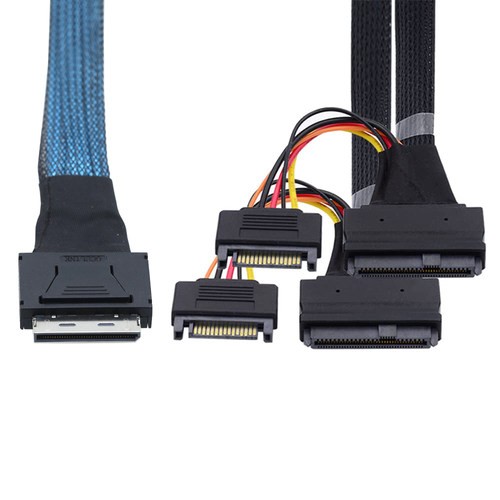SFF-8611转2口SFF-8639连接线