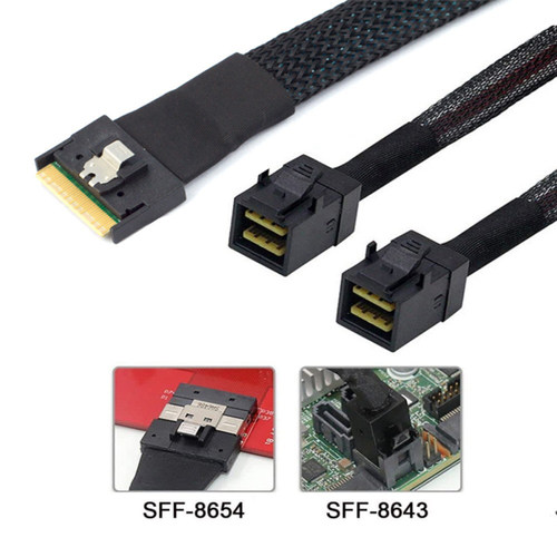 SFF-8654转2口sff-8643连接线