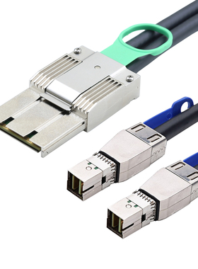 PCIE MINI SAS SFF-8088 8X I/O 68P转2个HD 8644 4X服务器连接线