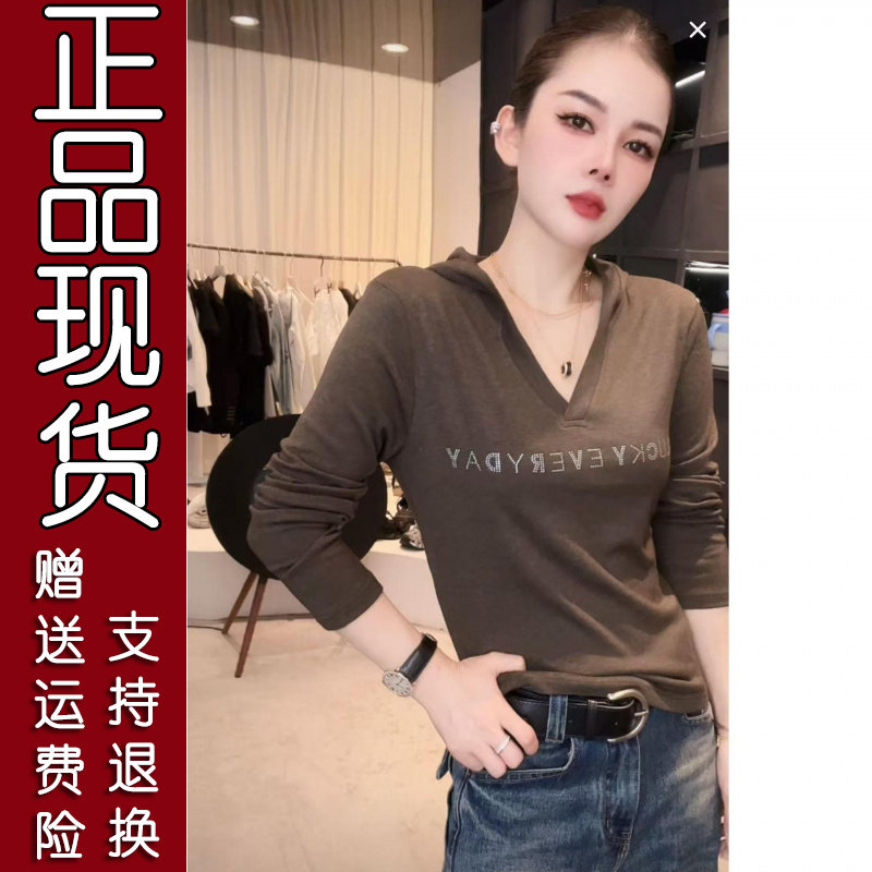 韩系简约连帽长袖T恤1