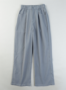 精品老钱风潮流阔腿裤男女L85584遮肉显瘦春夏新款休闲直筒长裤子