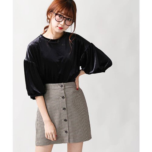 日单复古风自然腰显瘦半身裙女