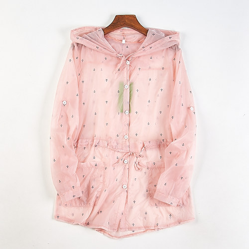 外贸单轻薄款连帽防晒衣女