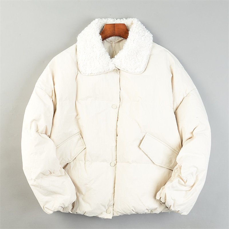 韩版精品毛领羽绒服女L85592宽松落肩面包服冬季保暖白鸭绒短外套,女装/女士精品,羽绒服,淘宝优惠券,粉丝福利购,淘宝优惠卷