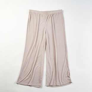 松紧腰宽松垂感阔腿长裤 外贸欧美单加大码 H84877夏秋季 休闲裤 女装