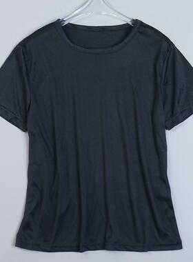 日单黑色速干短袖T恤男女10.22L79796圆领透气跑步运动休闲上衣夏