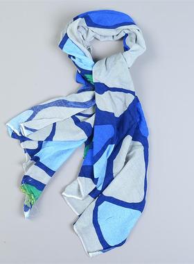 加长软糯绵绸印花围巾围脖女11.5L80732四季时尚百搭薄款遮阳披肩