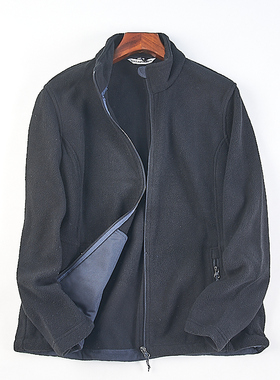 外贸摇粒绒开衫外套男4.15H82448春秋冬立领宽松休闲运动抓绒卫衣